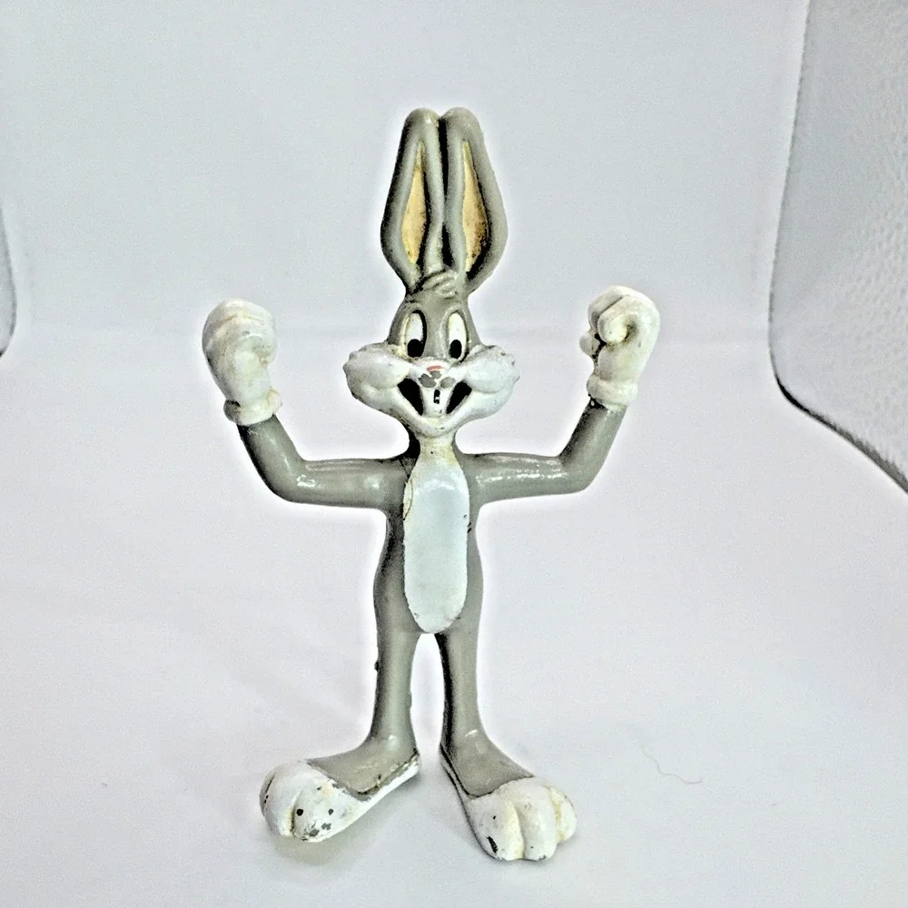 Bugs Bunny (1991) and Elmer Fudd (1988) Lot Of 2 WBI Bendable Toys‎